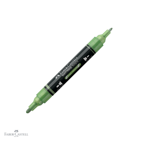 Markere - Marker acrilic Faber-Castell Multimark, culoare verde arctic metalizat 298, varf dublu, pentru suprafete multiple