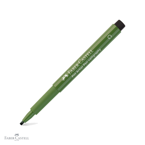 Markere - Marker caligrafic Faber-Castell Pitt Artist Pen, varf C 2.5 mm, verde crom opac, pentru schite si ilustratii