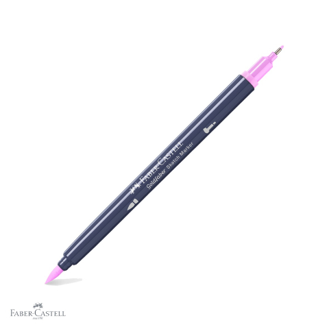 Markere si instrumente de desen artistic - Marker cu 2 capete Faber-Castell Goldfaber, cerneala alcool magenta deschis 119, pentru desen artistic si ilustratie