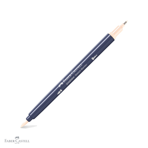 Markere si instrumente de desen artistic - Marker cu 2 capete Faber-Castell Goldfaber, cerneala alcool, nuanta bej roscat 132, pentru desen artistic