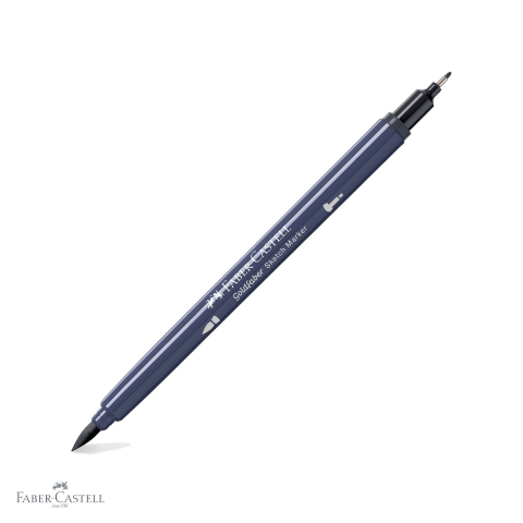 Markere - Marker cu 2 capete Faber-Castell Goldfaber, gri neutru V 335, pensula flexibila si fineliner, pentru desen artistic