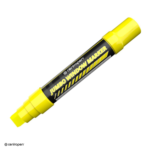 Markere speciale pentru desen si arta - Marker cu creta lichida Centropen 9120 Jumbo, varf 2-15 mm, culoare galbena