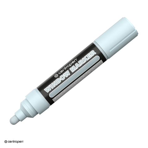 Markere speciale pentru desen si arta - Marker cu creta lichida Centropen 9121, varf rotund 2-15 mm, culoare alba