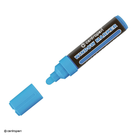 Markere speciale pentru desen si arta - Marker cu creta lichida Centropen 9121, varf rotund 2-15 mm, culoare albastra