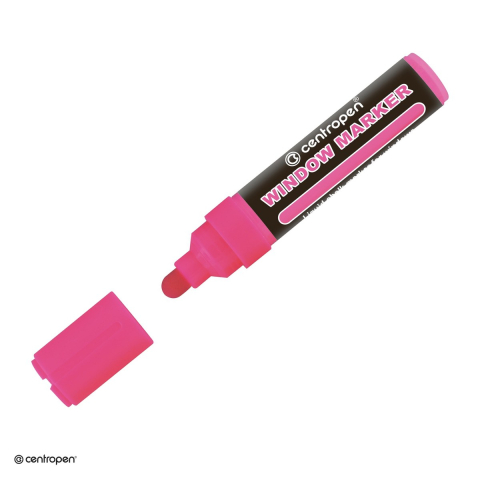 Markere speciale pentru desen si arta - Marker cu creta lichida Centropen 9121, varf rotund 2-15 mm, culoare roz neon