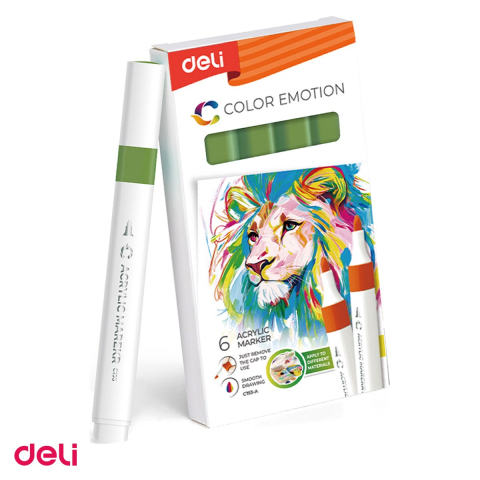 Handmade Creativ si Hobby - Marker cu varf rotund, Deli, acrilic muschi color emotion, scris verde
