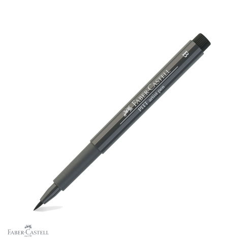 Markere - Marker Faber-Castell Pitt Artist Pen, varf pensula, cerneala gri cald, rezistenta la apa, pentru artisti si designeri