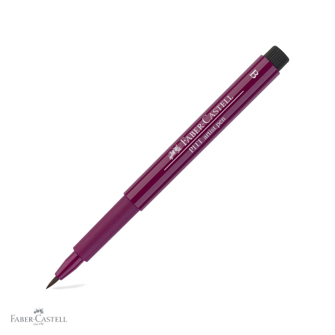 Markere si instrumente de desen artistic - Marker Faber-Castell Pitt Artist Pen, varf pensula, cerneala violet-albastru rezistenta la apa, pentru artisti si designeri