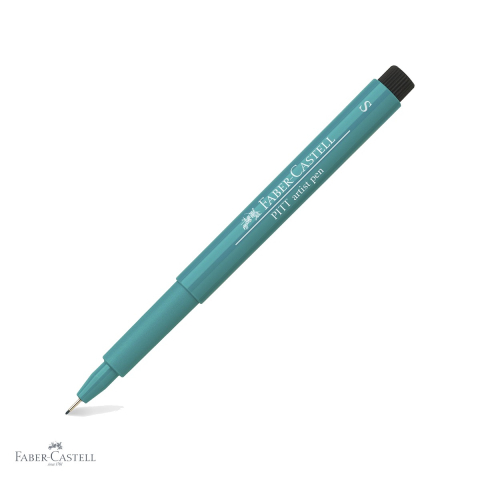 Markere si instrumente de desen artistic - Marker Faber-Castell Pitt Artist Pen, varf subtire 0.3 mm, cerneala verde cobalt rezistenta la apa, pentru schite si desen artistic