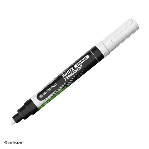 Instrumente de scris - Marker permanent Centropen 8586, varf rotund 2.5 mm, cerneala alba