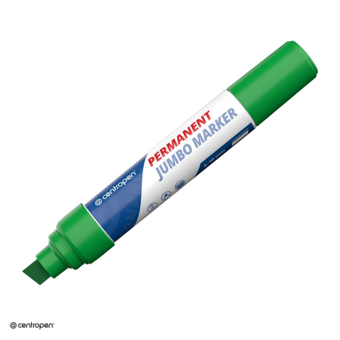 Instrumente de scris - Marker permanent Centropen 9110 Jumbo, varf tesit 2-10 mm, cerneala verde