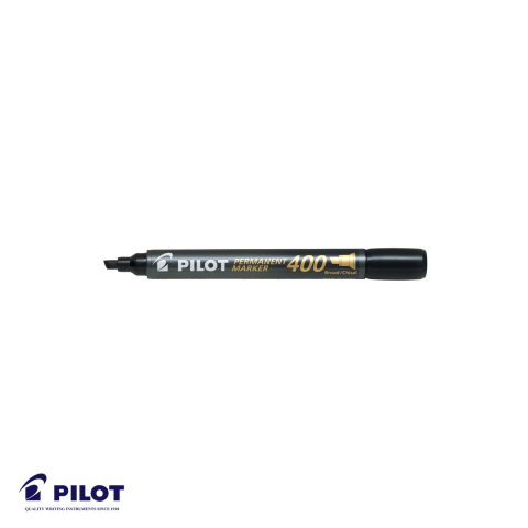 Birotica papetarie - Marker permanent Pilot P400, varf tesit 4mm, negru, rezistent la apa, pentru orice suprafata