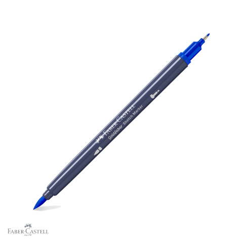 Markere si instrumente de desen artistic - Marker sketch 2 capete Faber-Castell Goldfaber, cerneala alcool, culoare albastru heliu roscat 151, pentru desen artistic