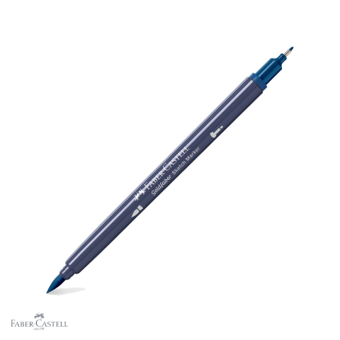 Markere si instrumente de desen artistic - Marker sketch cu 2 capete Faber-Castell Goldfaber, cerneala alcool, culoare Indigo 450, pentru desen artistic