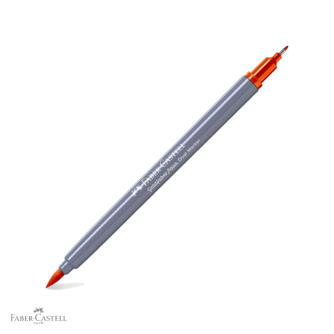 Markere si instrumente de desen artistic - Marker solubil Faber-Castell Goldfaber Teracota 186, doua varfuri pensula si fin, pentru desen si ilustratie