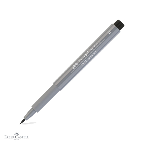 Markere - Marker tip pensula Faber-Castell Pitt Artist Pen, cerneala gri rece III, pentru artisti si designeri