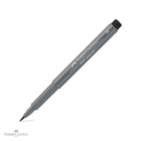 Markere - Marker tip pensula Faber-Castell Pitt Artist Pen, cerneala gri rece, pentru artisti si designeri