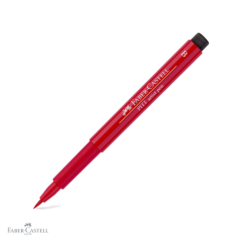 Markere - Marker tip pensula Faber-Castell Pitt Artist Pen, cerneala rosie deschis rezistenta la apa, pentru artisti si designeri