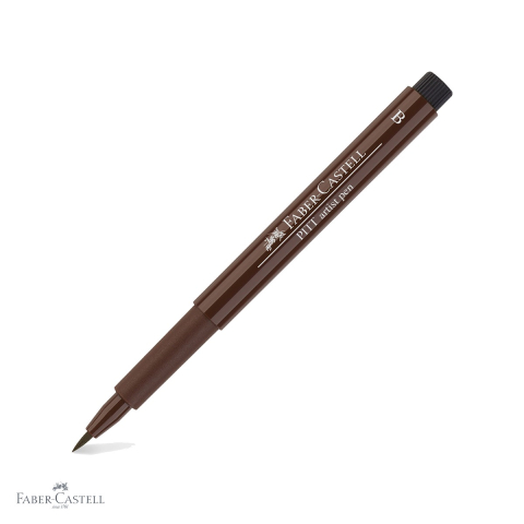 Markere - Marker tip pensula Faber-Castell Pitt Artist Pen, cerneala sepia rezistenta la apa, pentru artisti si designeri