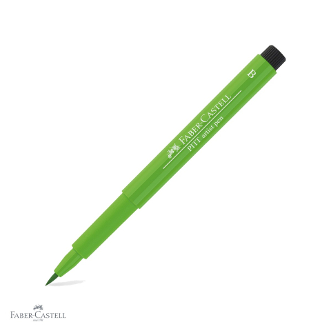 Markere si instrumente de desen artistic - Marker tip pensula Faber-Castell Pitt Artist Pen, cerneala verde deschis rezistenta la apa, pentru artisti si designeri