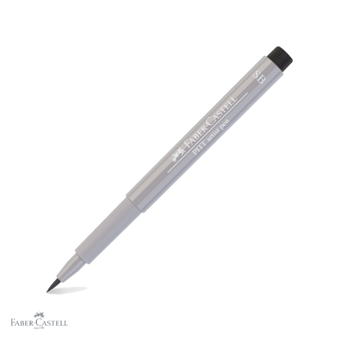Markere si instrumente de desen artistic - Marker tip pensula Faber-Castell Pitt Artist Pen Soft Brush, cerneala gri rezistenta la apa, pentru artisti si designeri