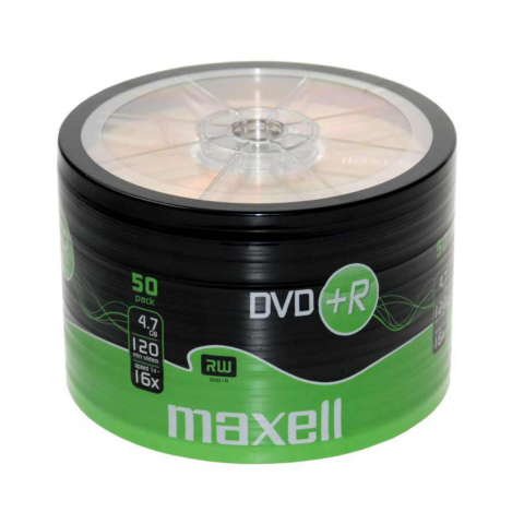 DVD+R inscriptibil - Maxell - DVD+R, 4.7Gb, 16X , Maxell , set 50 buc