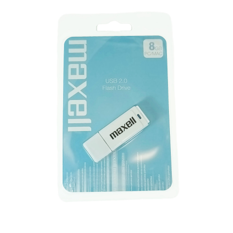 Memorie USB 2.0 capacitate 8Gb, Maxell 77231, 100PC, cu capac, alba [4]