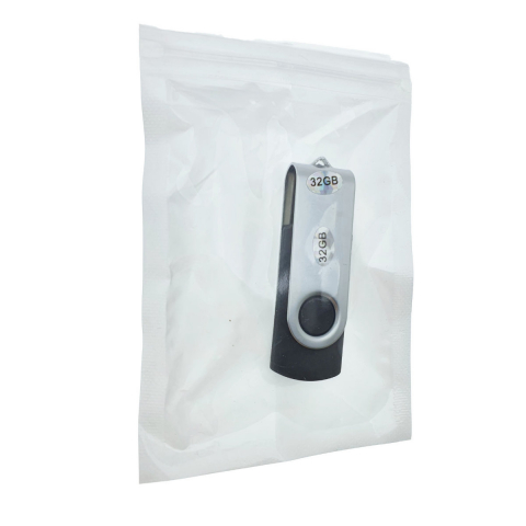 Memorie USB 2.0 de capacitate 32 Gb, personalizabila, capac rotativ, negru cu argintiu [5]