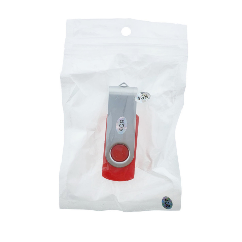 Memorie USB 2.0 de capacitate 4 Gb, personalizabila, capac rotativ, rosu cu argintiu [6]