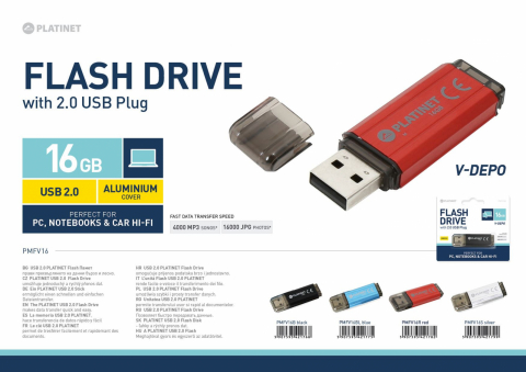 Memorie USB 2.0 Platinet 16Gb ,V-Depo 42177,cu capac,albastra [3]