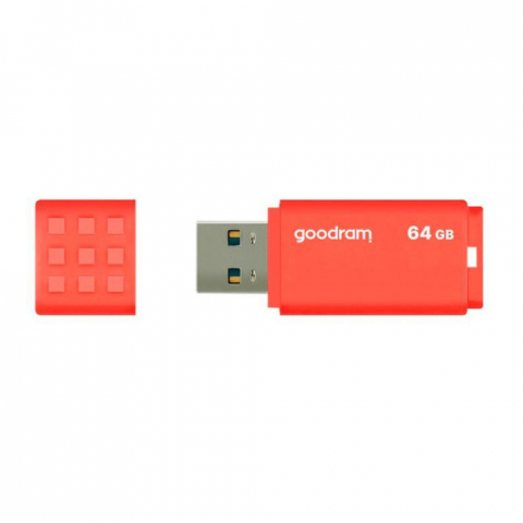 Memorii 64 Gb - Memorie USB 3.0, 64 GB, Goodram UME3-0640O0R11, cu capac, portocalie