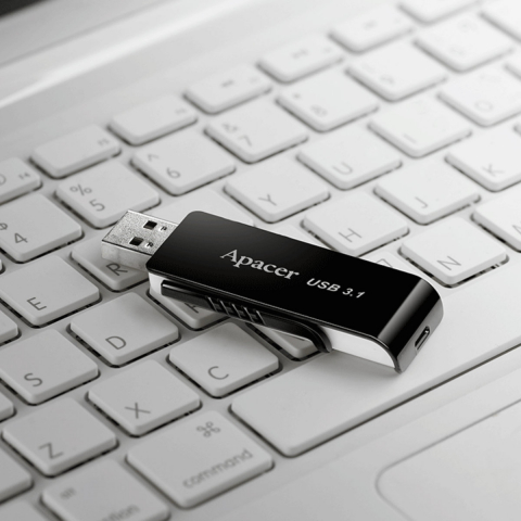 Memorie USB 3.1 Apacer 128Gb,AH350,retractabila ,neagra cu alb [9]
