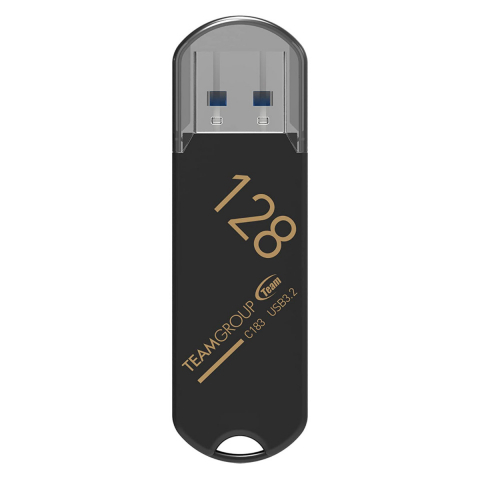Memorii 128 Gb - Memorie USB 3.2 Gen 1, 128Gb, TeamGroup C183 04262, cu capac, neagra