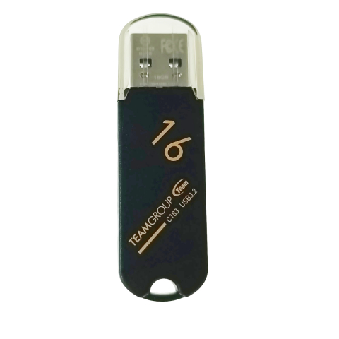 Memorii 16 Gb - Memorie USB 3.2 Gen 1, 16 Gb, TeamGroup 04260, cu capac, neagra