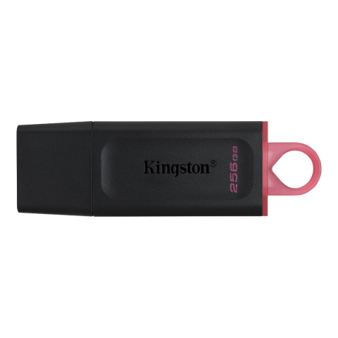 Memorii 256 Gb - Memorie USB 3.2 Gen 1, 256gb, Kingston DataTraveler Exodia DTX-256GB, cu capac si inel, negru cu rosu