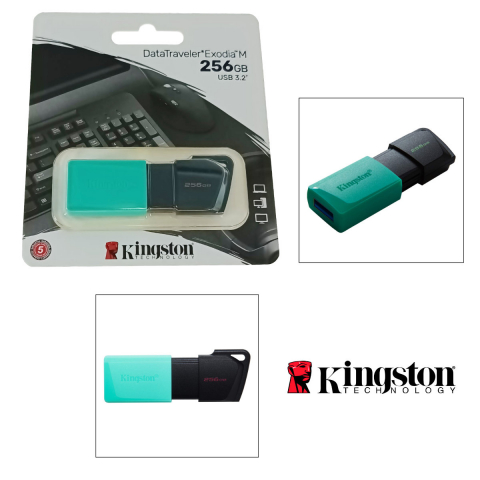 Memorie USB 3.2 Kingston Data Traveler Exodia, 256Gb, cu capac si inel breloc, verde [2]
