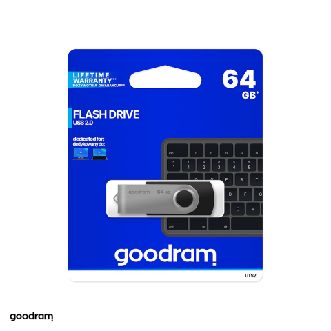 Memorie 64 Gb - Memorie USB 64 GB GoodRAM Twister, USB 2.0, viteza citire 20 MB/s, viteza scriere 5 MB/s, negru