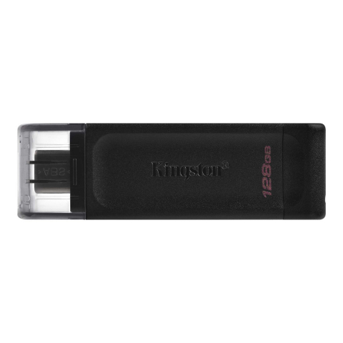 Memorii USB 3.X - Memorie USB-C 3.2, 128 Gb, Kingston DataTraveler 70, USB tip C Flash Drive, negru