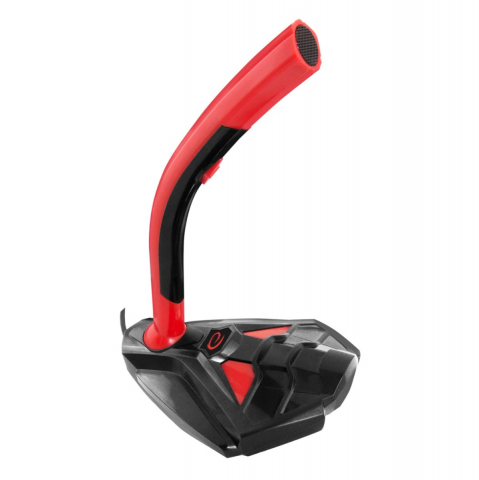 Accesorii Gaming - Microfon gaming, Esperanza Predator, streaming, VoIP, cablu 1.5m, conector jack 3.5mm, negru cu rosu