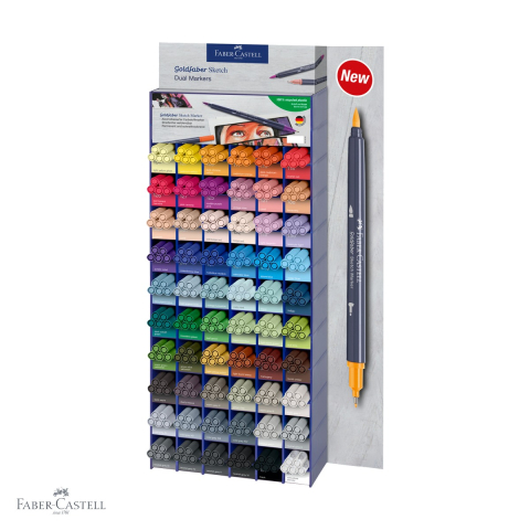 Markere - Modul acrilic cu 300 markere cu doua capete Faber-Castell Goldfaber, cerneala pe baza de alcool, pentru artisti