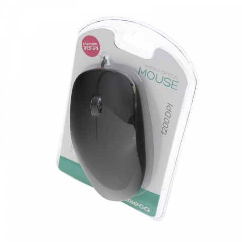Mouse cu conectare USB, Omega 43615 OM-0420, 1200 DPI, cablu 120cm , negru [4]