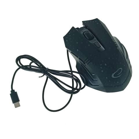 Accesorii Gaming - Mouse gaming USB-C, Esperanza Galaxy 94544, cablu 1.25m, 6D, LED, 800-2400 DPI, negru