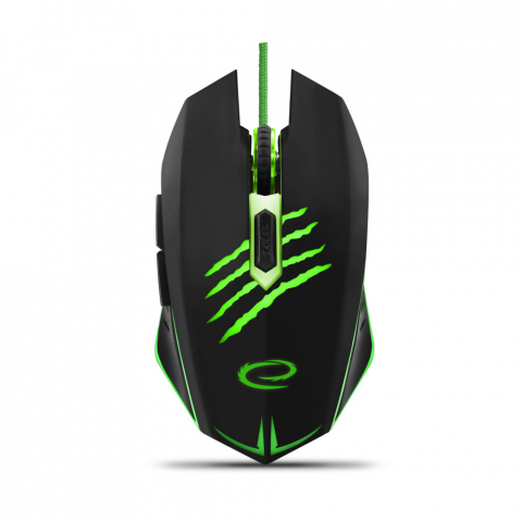 Mouse gaming USB, Esperanza Claw EGM209G, cablu 1.5m, 6D, Led verde, 800/1200/1600/2400 dpi [8]