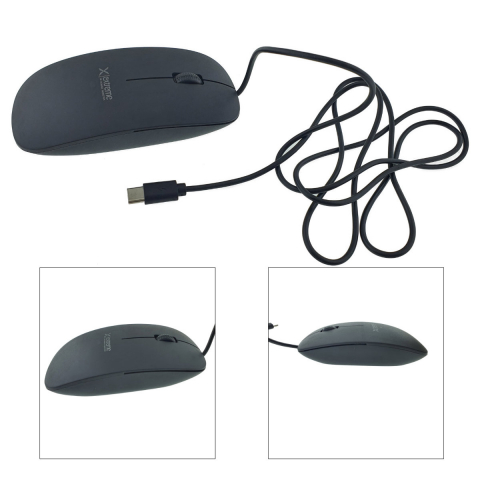 Mouse optic cu fir si conector USB-C, 3D, Extreme Lacerta 94670, 1000 DPI, 115 x 60 x 25 mm, cablu 120cm, negru [2]