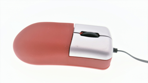 Mouse USB - Mouse optic mini USB retractabil rosu