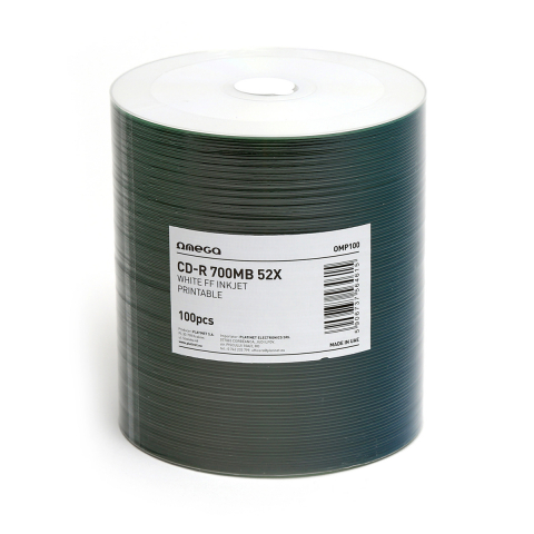 CD-R printabil - OMEGA CD-R 700MB WHITE INKJET PRINTABLE FF 52X SET*100 [56461]