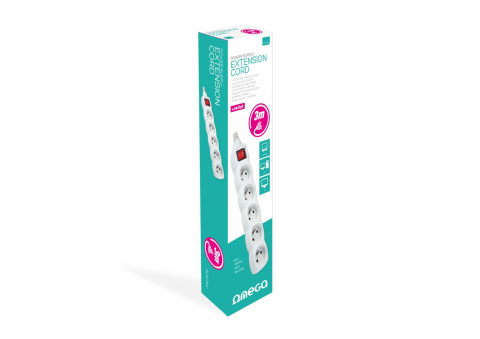 OMEGA POWER SUPPLIER EXTENSION CORD 3,0M 5 , WHITE 41343 [5]