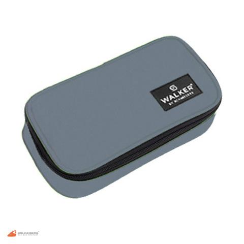Birotica papetarie - Penar oval Walker by Schneiders Theo din piele ecologica, 21x10x6 cm, bleu ice