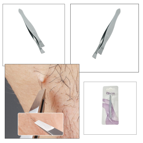 Penseta cosmetica dreapta, J7-V9 00010, 85mm, argintie [2]