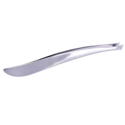Penseta profesionala curbata, J44-V10 00004, pentru machiaj, lungime 90mm, argintie [1]